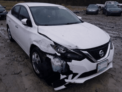 white car after car crash
