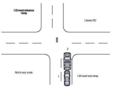 digram of car accident