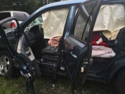 wrecked car after accident