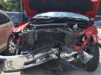 car hit head-on