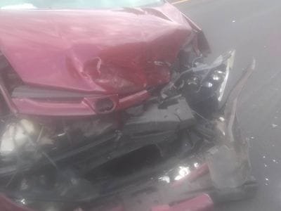 car after head-on collision