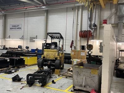 warehouse scene of injury