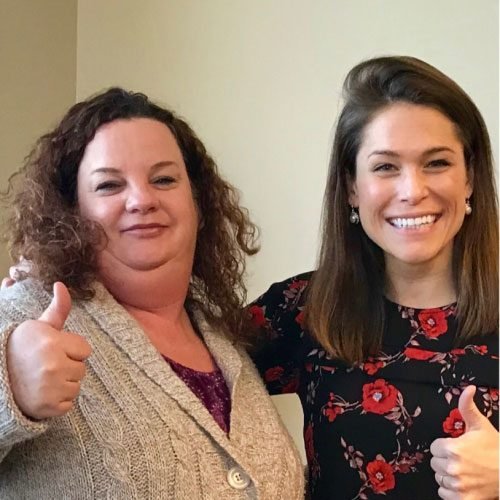 happy client with Natanya Brooks after settlement