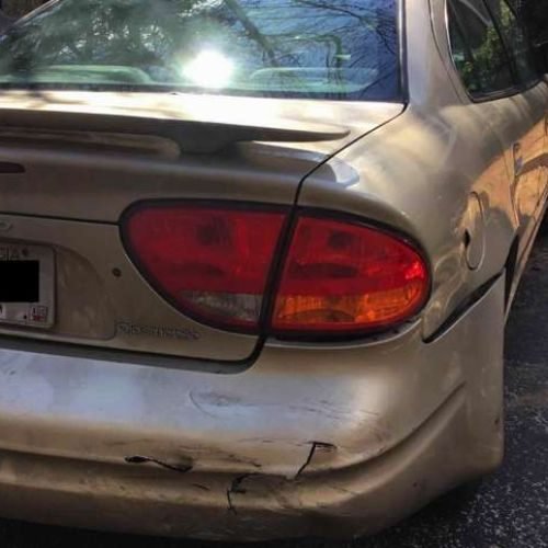 back of car after accident