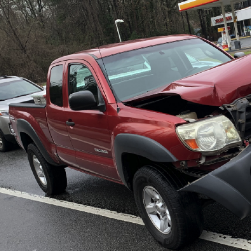 wrecked pickup truck