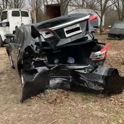 rear-end of car destroyed